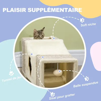 PawHut - arbre à chat multi-équipement H.65 cm - gris