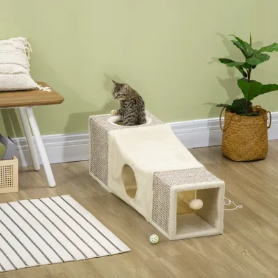 PawHut - arbre à chat multi-équipement H.65 cm - gris