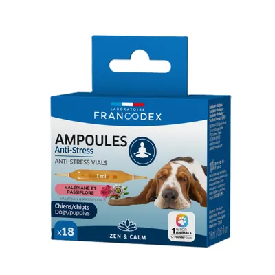 Francodex - Ampoules Anti-Stress 18 x 1 ml Pour Chiots et Chiens