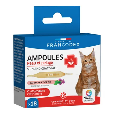 Ampoules Peau et Pelage 18 X 1 ML Pour Chatons et Chats