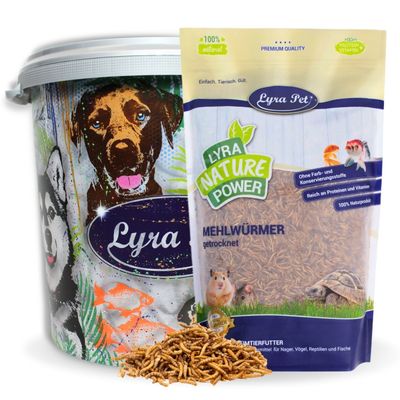 Lyra Pet® vers de farine séchés 5 kg + seau de 30 L