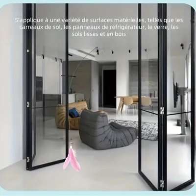 MCBOSON Plume Canne à pêche Teaser pour chat,Blanc