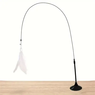 MCBOSON Plume Canne à pêche Teaser pour chat,Blanc