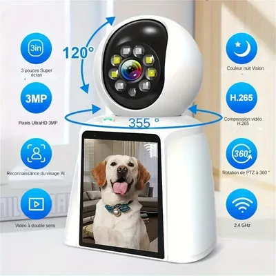 MCBOSON  Caméra de Sécurité Intérieure 3MP HD WiFi