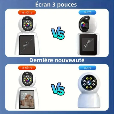 MCBOSON  Caméra de Sécurité Intérieure 3MP HD WiFi