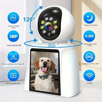 MCBOSON  Caméra de Sécurité Intérieure 3MP HD WiFi