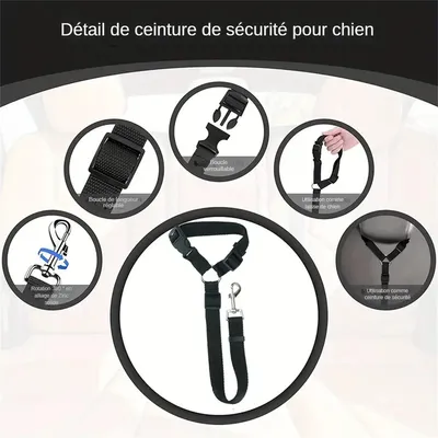 MCBOSON  Ceinture de sécurité pour chien dans le véhicule