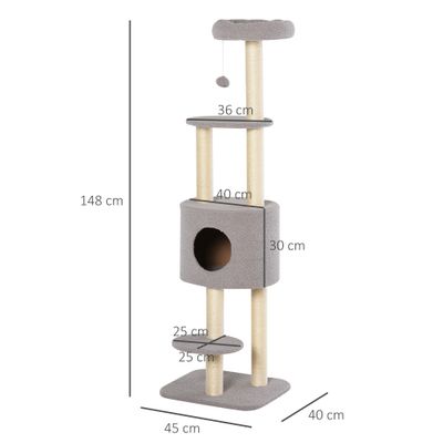PawHut - arbre à chat griffoirs niche plateformes