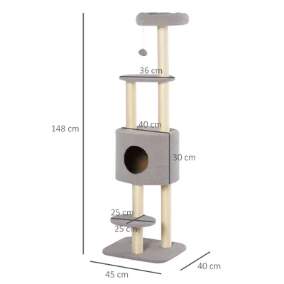 PawHut - arbre à chat griffoirs niche plateformes