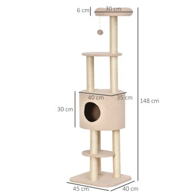 PawHut - arbre à chat griffoirs niche plateformes