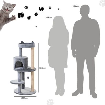 PawHut - arbre à chat design oreilles