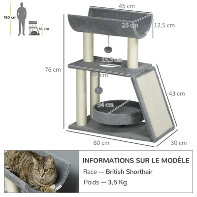PawHut - arbre à chat design multiforme