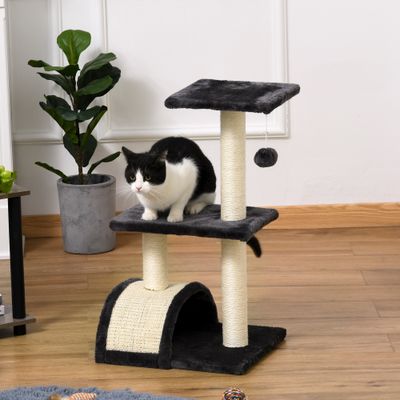 PawHut - arbre à chat griffoir grattoir 2 plateformes