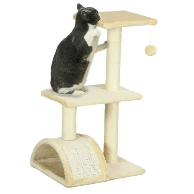 PawHut - arbre à chat griffoir grattoir 2 plateformes