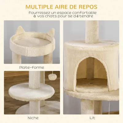 PawHut - arbre à chat design oreilles