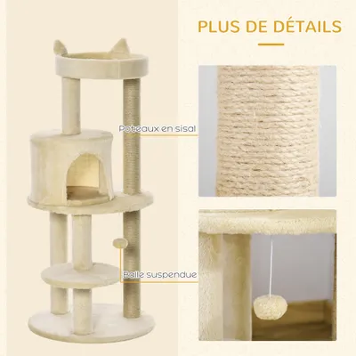 PawHut - arbre à chat design oreilles