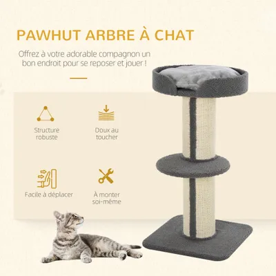 PawHut - arbre à chat griffoir panier observation