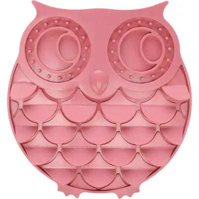 Flamingo - Le tapis à lécher Dudu Hibou rose, 28 x 28 x 2,5 cm, pour les ch Flamingo - Le tapis à lécher Dudu Hibou rose, 28 x 28 x 2,5 cm, pour les ch