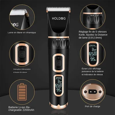 MCBOSON Tondeuse pour chiens avec lame titane - céramique