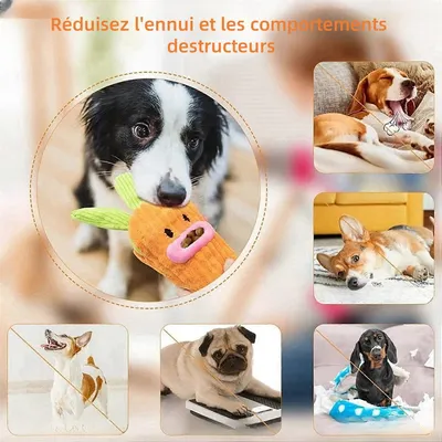MCBOSON  Jouet pour chien en forme de carotte avec sifflet intégré