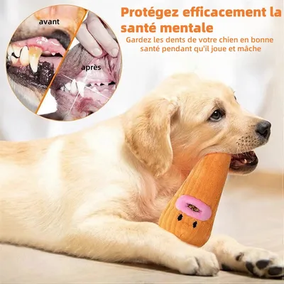 MCBOSON  Jouet pour chien en forme de carotte avec sifflet intégré