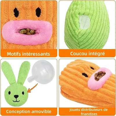 MCBOSON  Jouet pour chien en forme de carotte avec sifflet intégré