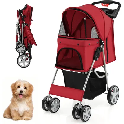 GIANTEX Poussette Pliable pour Chien et Chat