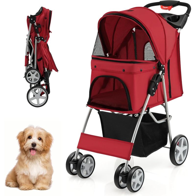 GIANTEX Poussette Pliable pour Chien et Chat