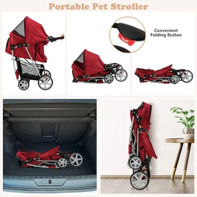 GIANTEX Poussette Pliable pour Chien et Chat