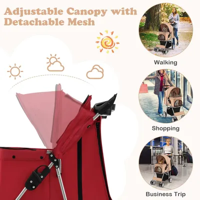 GIANTEX Poussette Pliable pour Chien et Chat