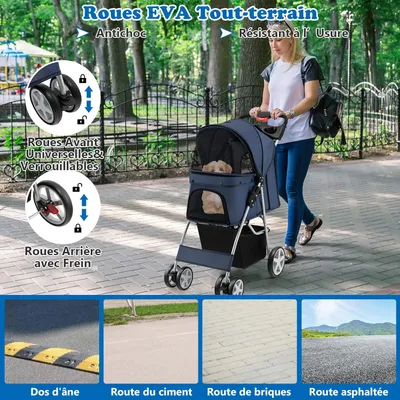 GIANTEX Poussette Pliable pour Chien et Chat