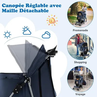 GIANTEX Poussette Pliable pour Chien et Chat