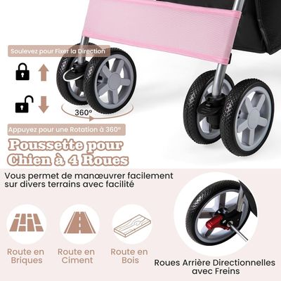 GIANTEX Poussette Pliable pour Chien et Chat