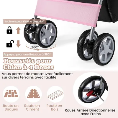 GIANTEX Poussette Pliable pour Chien et Chat