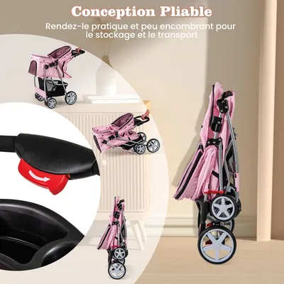 GIANTEX Poussette Pliable pour Chien et Chat