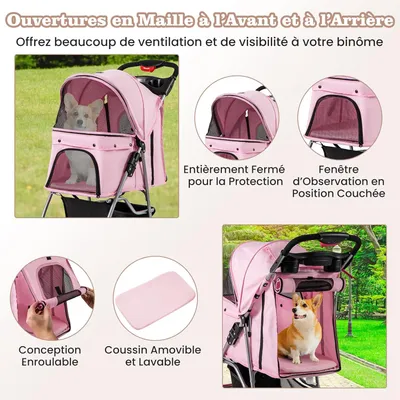 GIANTEX Poussette Pliable pour Chien et Chat