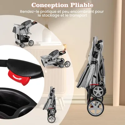 GIANTEX Poussette Pliable pour Chien et Chat