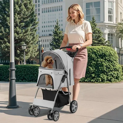 GIANTEX Poussette Pliable pour Chien et Chat