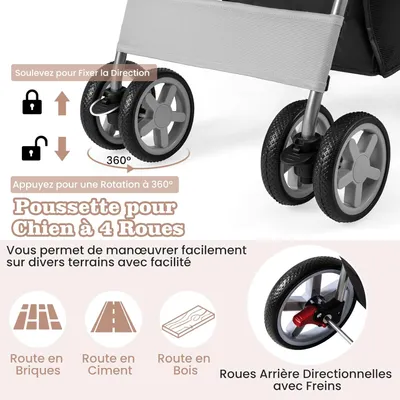 GIANTEX Poussette Pliable pour Chien et Chat