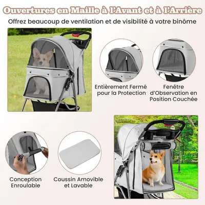 GIANTEX Poussette Pliable pour Chien et Chat
