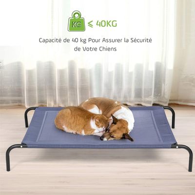 GIANTEX Lit pour Chien Surélevé Couchette 130 x 90 CM Gris