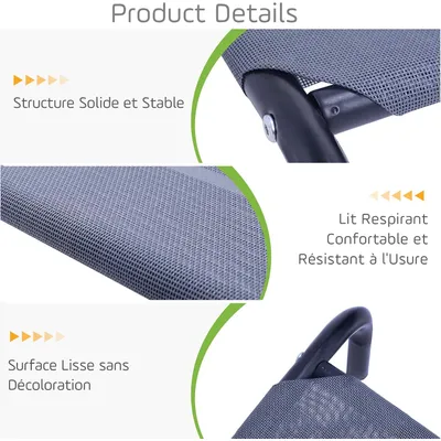 GIANTEX Lit pour Chien Surélevé Couchette 130 x 90 CM Gris