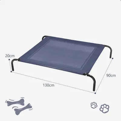 GIANTEX Lit pour Chien Surélevé Couchette 130 x 90 CM Gris