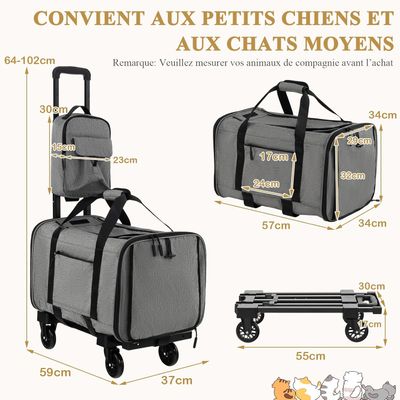 GIANTEX Sac de Transport à Roulette 2 en 1 avec Fenêtre de Ventilation