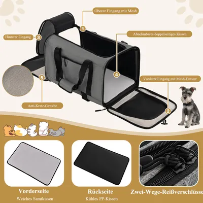 GIANTEX 2-in-1-Transporttasche mit Rollen und Belüftungsfenster GIANTEX 2-in-1-Transporttasche mit Rollen und Belüftungsfenster