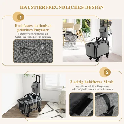 GIANTEX 2-in-1-Transporttasche mit Rollen und Belüftungsfenster GIANTEX 2-in-1-Transporttasche mit Rollen und Belüftungsfenster