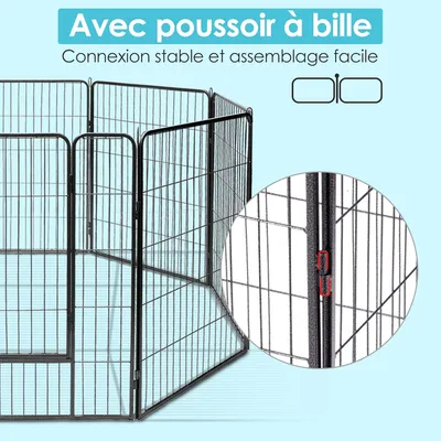 GIANTEX Parc/Enclos pour Animaux en Métal à 8 Panneaux 100 cm