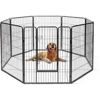 GIANTEX Parc/Enclos pour Animaux en Métal à 8 Panneaux 100 cm