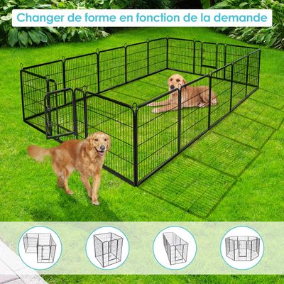 GIANTEX Parc/Enclos pour Animaux en Métal à 8 Panneaux 100 cm