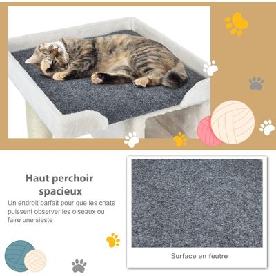 GIANTEX Arbre à Chat 80 CM Beige